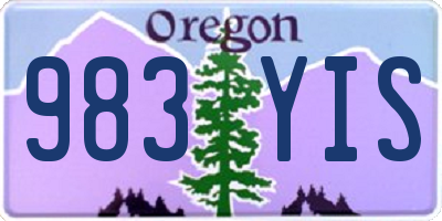 OR license plate 983YIS