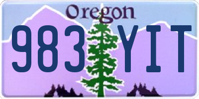 OR license plate 983YIT