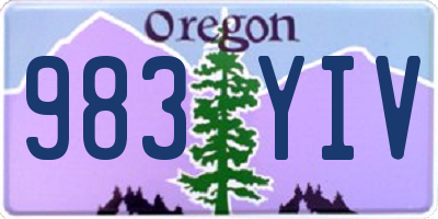 OR license plate 983YIV