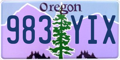 OR license plate 983YIX