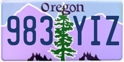 OR license plate 983YIZ