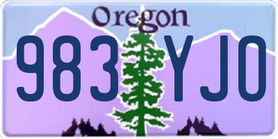 OR license plate 983YJO