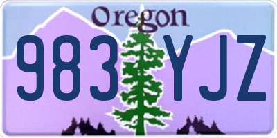 OR license plate 983YJZ