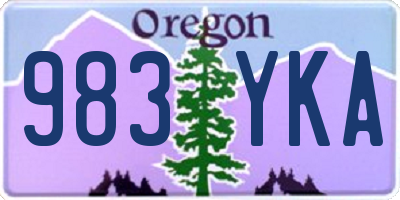 OR license plate 983YKA