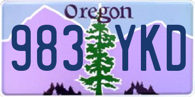 OR license plate 983YKD