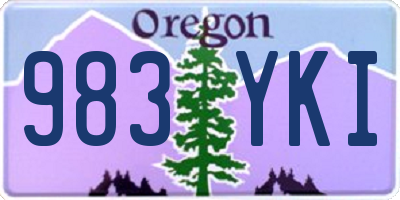 OR license plate 983YKI