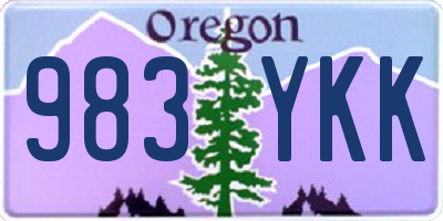 OR license plate 983YKK