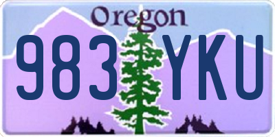 OR license plate 983YKU