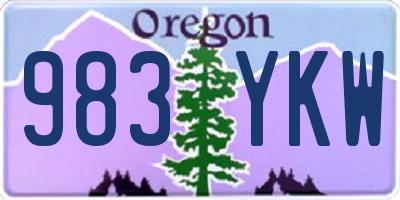 OR license plate 983YKW