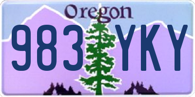 OR license plate 983YKY