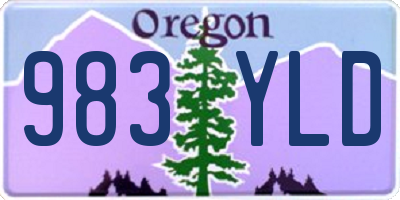 OR license plate 983YLD