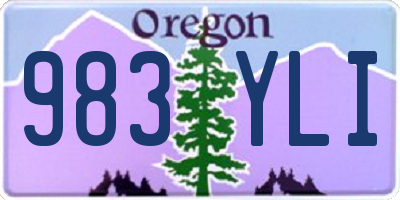 OR license plate 983YLI