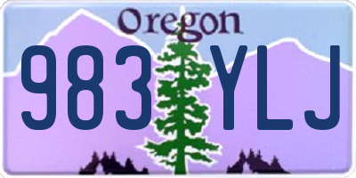 OR license plate 983YLJ
