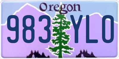 OR license plate 983YLO