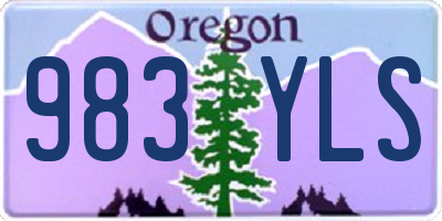 OR license plate 983YLS