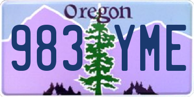 OR license plate 983YME