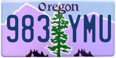 OR license plate 983YMU