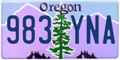 OR license plate 983YNA