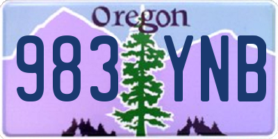 OR license plate 983YNB