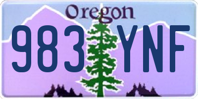 OR license plate 983YNF