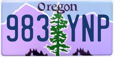 OR license plate 983YNP