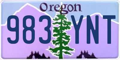 OR license plate 983YNT