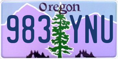 OR license plate 983YNU