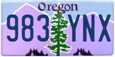 OR license plate 983YNX