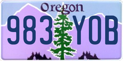 OR license plate 983YOB
