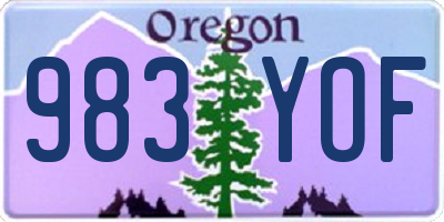 OR license plate 983YOF
