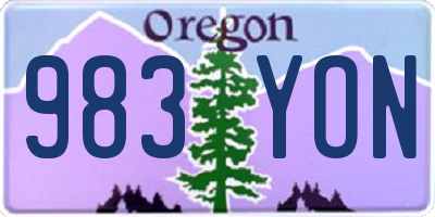 OR license plate 983YON