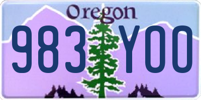 OR license plate 983YOO