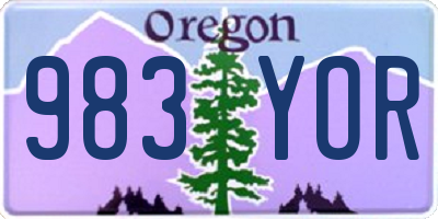 OR license plate 983YOR