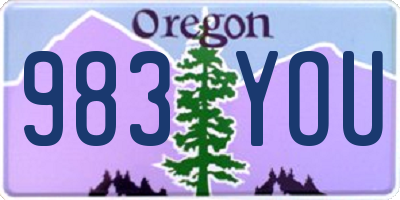 OR license plate 983YOU