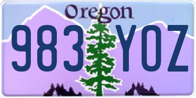 OR license plate 983YOZ