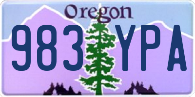 OR license plate 983YPA