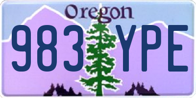 OR license plate 983YPE