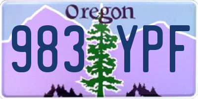 OR license plate 983YPF