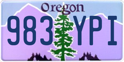 OR license plate 983YPI