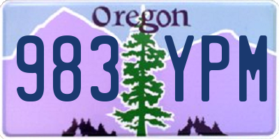 OR license plate 983YPM