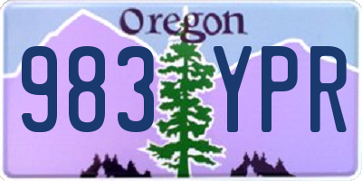 OR license plate 983YPR