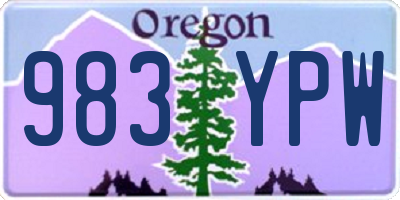 OR license plate 983YPW