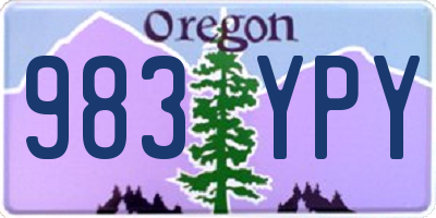OR license plate 983YPY