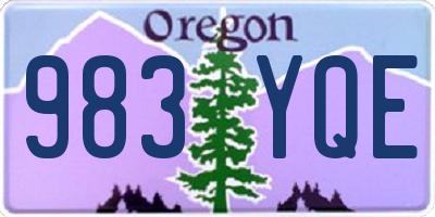 OR license plate 983YQE