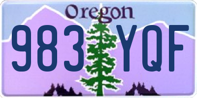 OR license plate 983YQF