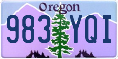 OR license plate 983YQI