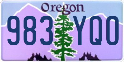 OR license plate 983YQO