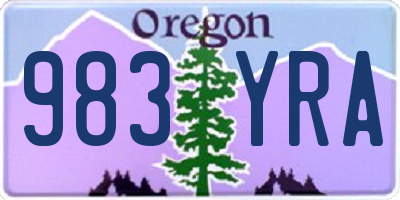 OR license plate 983YRA