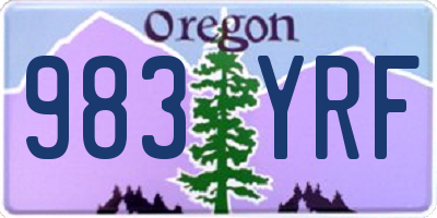 OR license plate 983YRF