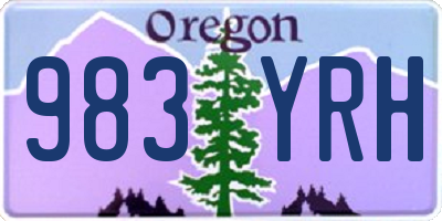 OR license plate 983YRH